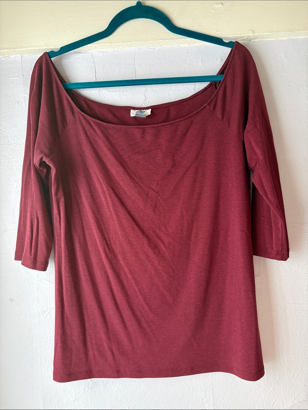 Old Navy Off-Shoulder Long Sleeve Top — Burgundy